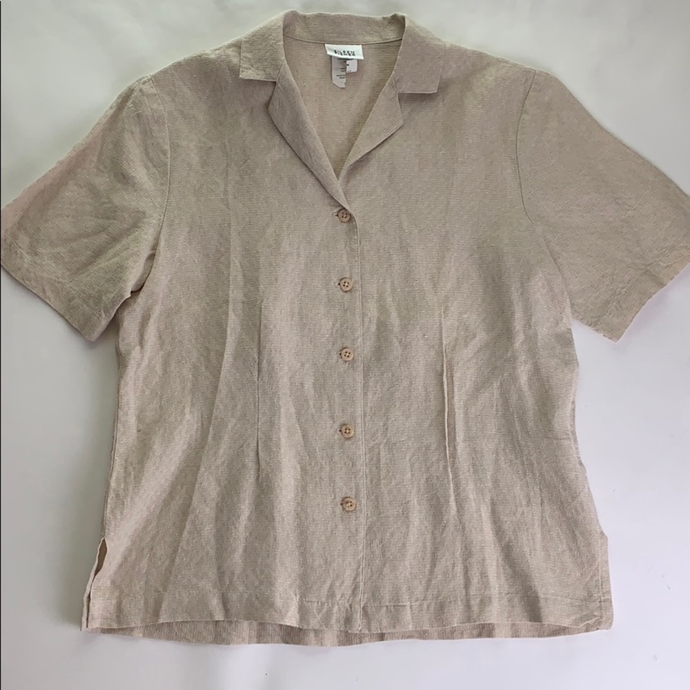 Eileen Fisher Short Sleeve Linen Button Up